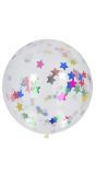 Ballon XL met confetti sterren kleurrijk