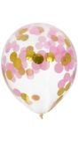 Ballonnen met confetti goud roze