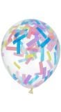 Ballonnen met streepjes confetti pastel