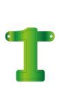 Banner cijfer 1 lime groen