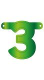 Banner cijfer 3 lime groen