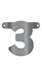 Banner cijfer 3 metallic zilver