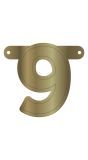 Banner Cijfer 9 Metallic Goud