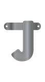 Banner letter J metallic zilver