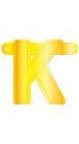 Banner letter K geel