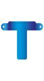 Banner letter T blauw