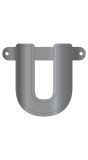 Banner letter U metallic zilver