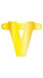 Banner letter V geel