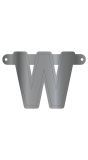 Banner letter W metallic zilver