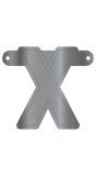 Banner letter x metallic zilver