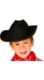 Basic cowboyhoed zwart kinderen