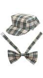 Beige Schotse Pet met Strik