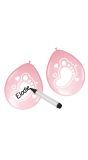 Beschrijfbare ballon baby roze 6 stuks