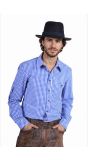 Bierfeest Blouse Blauw Wit Geruit Heren