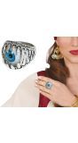Blauw oog ring plastic halloween
