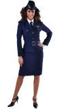 Blauw piloten kostuum vrouw