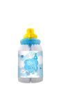 Blauwe babyflesje honingraat decoratie