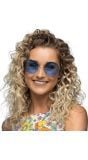 Blauwe Hippie Ronde Zonnebril