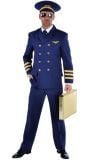 Blauwe piloten outfit heren