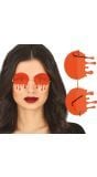 Bloedend hart bril plastic halloween