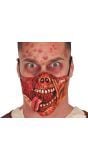 Bloederig schedel halfmasker latex halloween