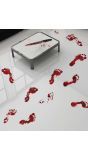 Bloederige voetstappen stickers 25 x 70 cm halloween