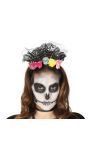 Bloemen en schedel haarband day of the dead