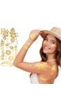 Bloemen Nep Tattoos Goud