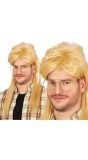 Blonde 80's Pruik met Matje Heren