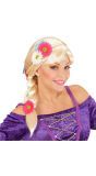 Blonde Rapunzel Pruik met Bloemen