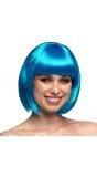 Bobline pruik neon blauw