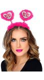 Bride-to-be hoofdband roze-wit