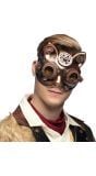 Bronzen Steampunk Halfmasker Kat