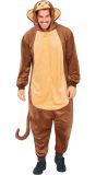 Bruine Aap Onesie Volwassenen