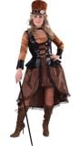 Bruine dames steampunk jurk