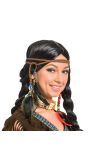 Bruine Indianen Haarband met Veren en Kralen