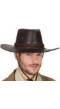 Bruine Leren Cowboyhoed