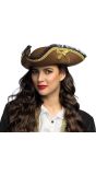 Bruine Piratenhoed met Gouden Rand
