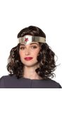 Bruine Pruik Wonder Woman met Zilveren Hoofdband