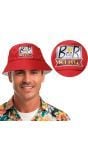 Bucket Hat Beer King Rood