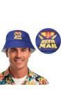Bucket Hat Beer Man Blauw