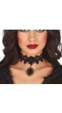 Choker met zwarte edelsteen