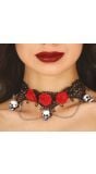Choker schedels en rozen