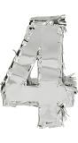Cijfer '4' Verjaardag Piñata Zilver 25cm