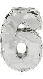 Cijfer '6' Verjaardag Piñata Zilver 25cm