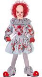 Clown Pak Retro Halloween Grijs Kinderen Jongens Meisjes