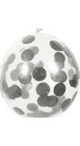 Confetti ballon zilver 5x