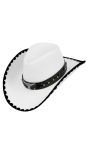 Cowboy Hoed Wit Zwart met Studs Goud