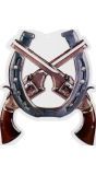 Cowboy thema wanddecoratie pistolen