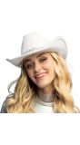 Cowboyhoed Wit met Zilveren Hartjes